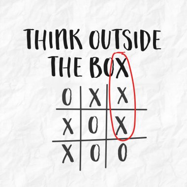Kutusu tic tac toe oyun metin dışında düşünmek