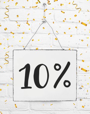 Siyah Cuma satış % 10 indirim altın parti konfeti sonrası kapalı yüzde on %10