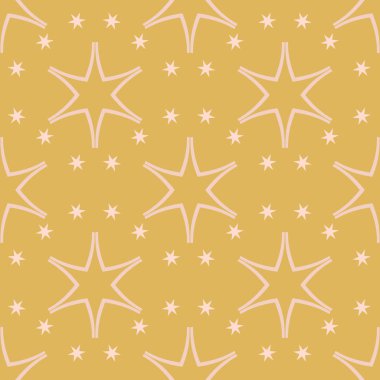 Grafik yıldız sorunsuz vektör desen tasarım. Yıldızlı kılavuz llustration kış moda parmak, Noel ambalaj, vatansever kağıt ürünleri, ambalaj veya ileti örneği için çizilmiş. Zil sesi tonu hardal sarı