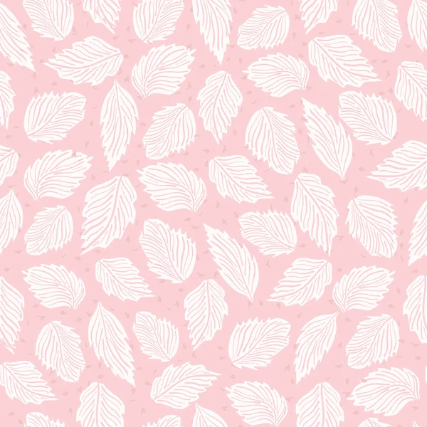 Pastello Rosa Foglie Cadenti Fiore Senza Soluzione Continuità Modello Vettoriale — Vettoriale Stock
