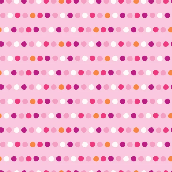 Horizontal Polka Dot Vector Stripes Rosa Sem Costura Por Todo — Vetor de Stock