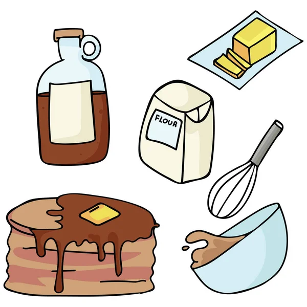 Kawaii Küchengeräte Zum Backen Handgezeichnete Illustration Von Niedlichen Utensilien Für — Stockvektor