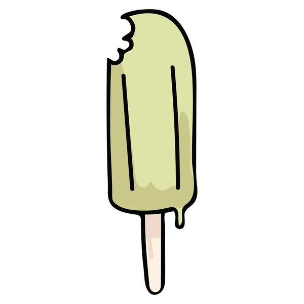 Roztomilý Popsicle Kreslené Vektorové Ilustrace Motiv Sada Ručně Tažené Letní — Stockový vektor