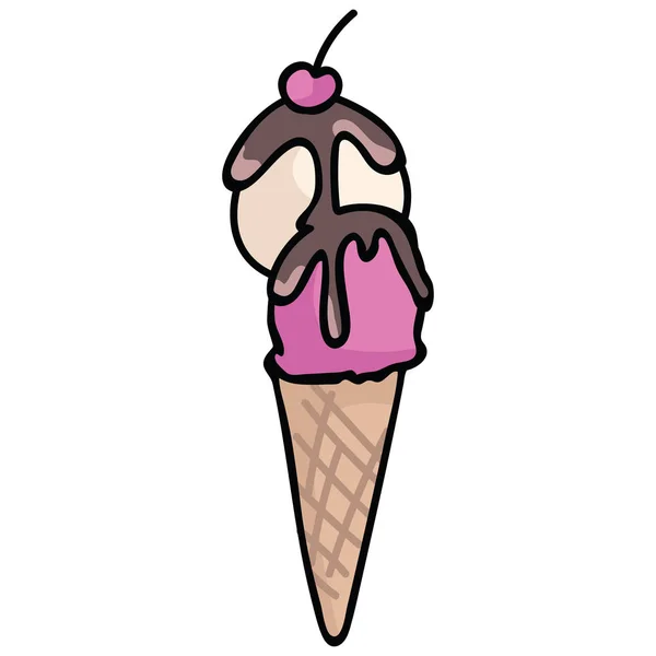 Lindo Helado Dibujos Animados Vector Ilustración Motivo Conjunto Dulce Verano — Archivo Imágenes Vectoriales