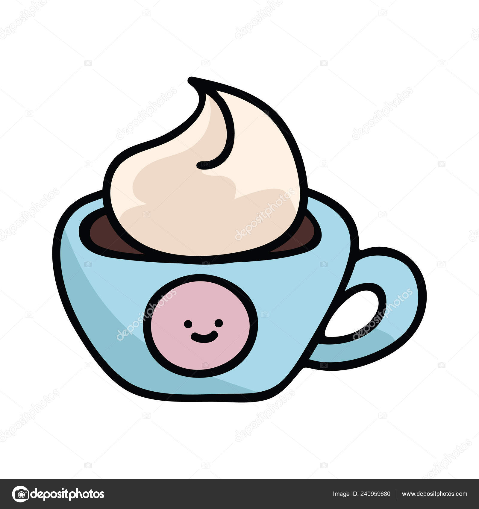 Download Kawaii Cappuccino Cup Cartoon Vector Illustration Motif Set Hand Drawn Vector Image By C Limolidastudio Gmail Com Vector Stock 240959680