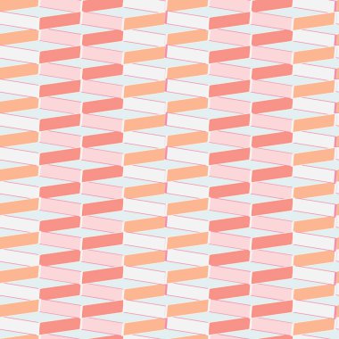 Grafik geometrik kafes duvar yüzeyi . Soyut dikişsiz vektör deseni. Trendy kentsel mercan pembe baskı her yerinde. Ev dekorasyonu veya modern yapı arka planı için şık illüstrasyon.
