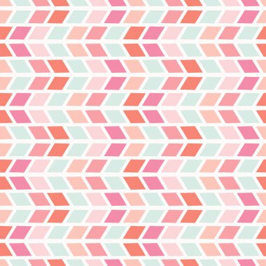 Grafik geometrik köşeli ok çizgileri. Soyut dikişsiz vektör deseni. Trendy mercan pembe nane elmas şekli ile baskı her yerinde. Şık ev dekorasyonu illüstrasyon. Modern yaz moda arka plan.