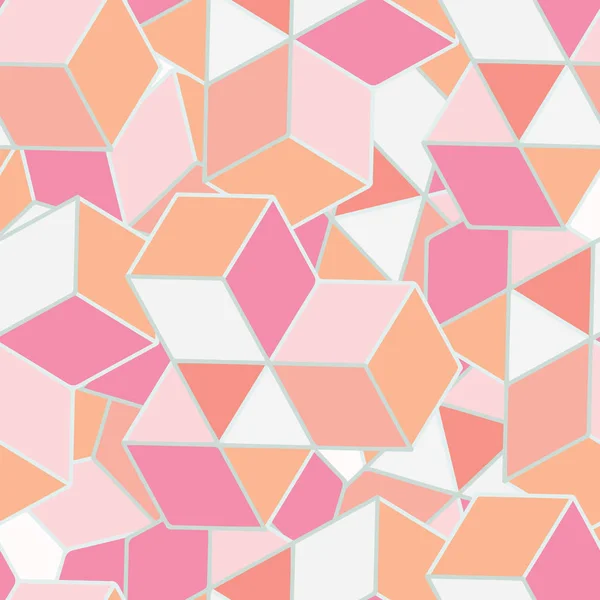 Grafica Gettato Geometrico Cubo Mosaico Modello Vettoriale Astratto Senza Soluzione — Vettoriale Stock