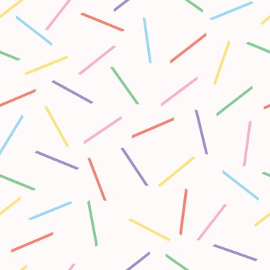 El çizilmiş vektör küçük konfeti serpin. Kesintisiz yineleme deseni. Doğum günü partisi ve çocuk kutlama arka planlar için Kawaii pastel düz renk illüstrasyon.