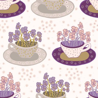 Hercai Menekşe desen güzel çiçek fincan kokulu. Sorunsuz yinelenen.