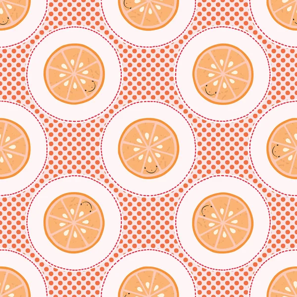Bonito laranjas polka dot vetor ilustração. Padrão de repetição sem costura . —  Vetores de Stock