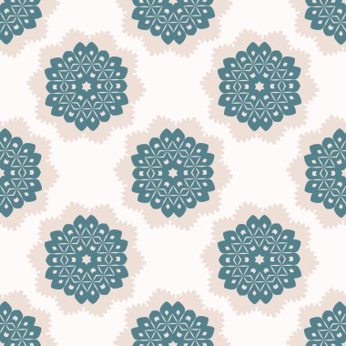 1950'lerin Stil Dantel Doily Polka Nokta dikişsiz vektör desen. Çizilmiş Lacy Retro Papatyalar llustration