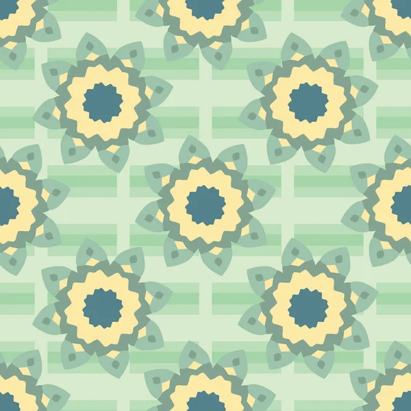 Spring Flower Motif Daisy Style Seamless Vector Pattern. Hand Drawn Geometric Floral — Stock Vector