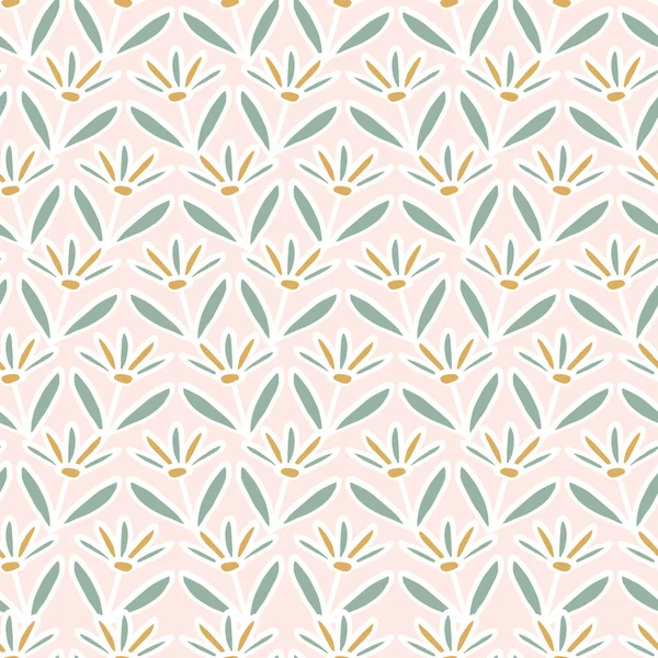 Весенний цветок Daisy Stripes Бесшовный векторный рисунок. Рисунок с цветочками — стоковый вектор