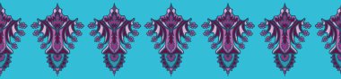 El çizilmiş paisley motif illüstrasyon. Dikişsiz vektör deseni
