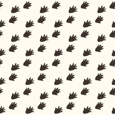 Sevimli kirpi pawprint karikatür dikişsiz vektör desen. El çizilmiş orman ayak izi döşemesi.