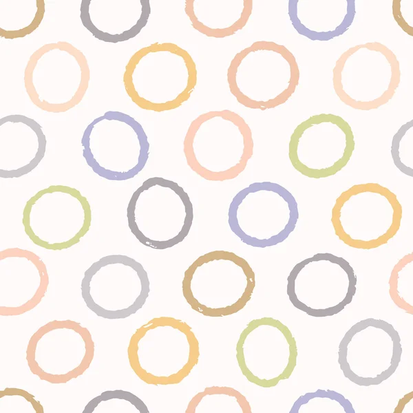 Hand drawn textured polka dot circles seamless pattern. Sketchy organic dotty lines vector illustration. — Stock Vector