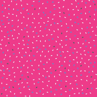 Parlak eğlenceli doodle konfeti şekil dikişsiz desen. Baskı vektör arka planının her yerinde eğlence.