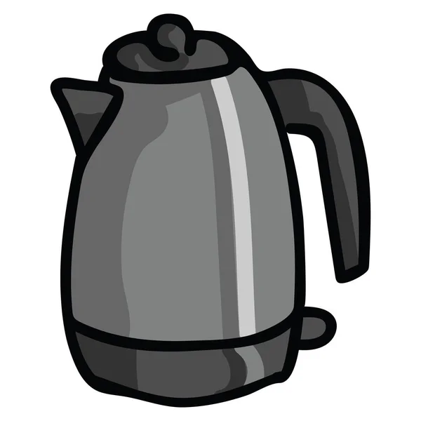 Cute electric kettle cartoon vector illustration motif set. — Stock Vector