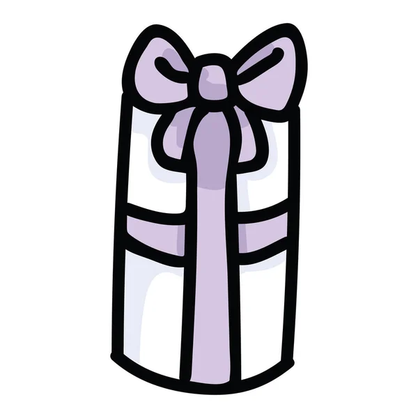 Schattig paars Gift Box cartoon vector illustratie motief set. — Stockvector