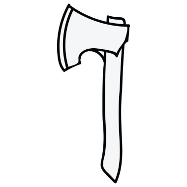 Sevimli lineart oduncu balta karikatür vektör illüstrasyon motif seti. Elle çizilmiş araç blog simgeleri. Ahşap ekipmanları grafik.