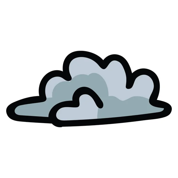 Cute tiny cloudy sky cartoon vector illustration motif set. Hand drawn dark cloud climate blog icons — Stock Vector