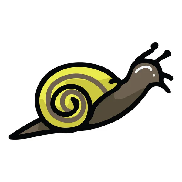 Motif gambar vektor snail grove yang lucu. Gambar tangan ikon blog hama taman. Grafis Gastropod . - Stok Vektor