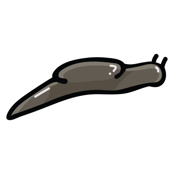 Cute garden slug cartoon vector illustration motif set. Hand drawn slimy pest blog icons. Gastropod graphics. — Stock Vector