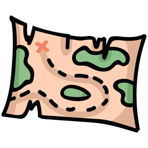 Sevimli hazine haritası karikatür vektör illüstrasyon motifseti. El çizilmiş izole x hazine avı blog, okyanus yelken grafik için spot elemanları clipart işaretleri.