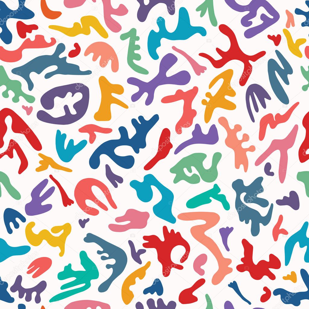 Abstract organic cut out shapes. Vector pattern.