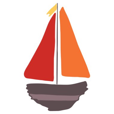 Sevimli driftwood tekne karikatür vektör illüstrasyon motifseti. Deniz blogu için elle çizilmiş izole denizcilik elemanları clipart, deniz grafik.