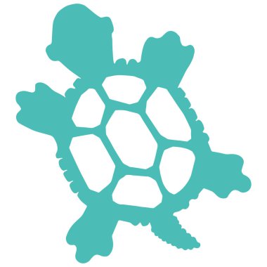 Sevimli deniz kaplumbağası siluet karikatür vektör illüstrasyon motif seti. El çizilmiş izole nesli tükenmekte olan okyanus yaşam elemanları clipart hayvan koruma blog, kabuk grafik, dünya kaplumbağa günü için.