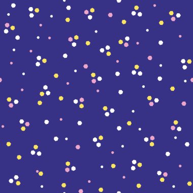 Soyut organik kesim noktalı daireler. Vektör deseni sorunsuz arka plan. El dokulu tarzı çizilmiş. Polka nokta altıgen grafik illüstrasyon.