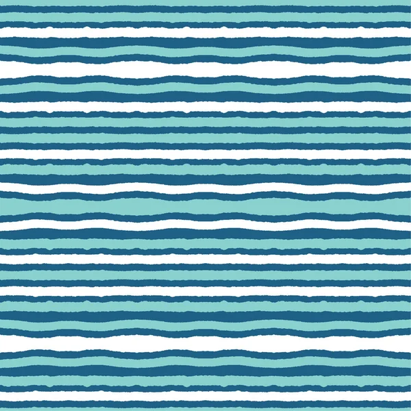 Turquoise blue ocean waves seamless vector pattern. Hand drawn seaside beach water tile. Wavy aqua all over print for seafaring blog, nautical textile, maritime home decor. Wet lake, river, sea fabric — Stock Vector