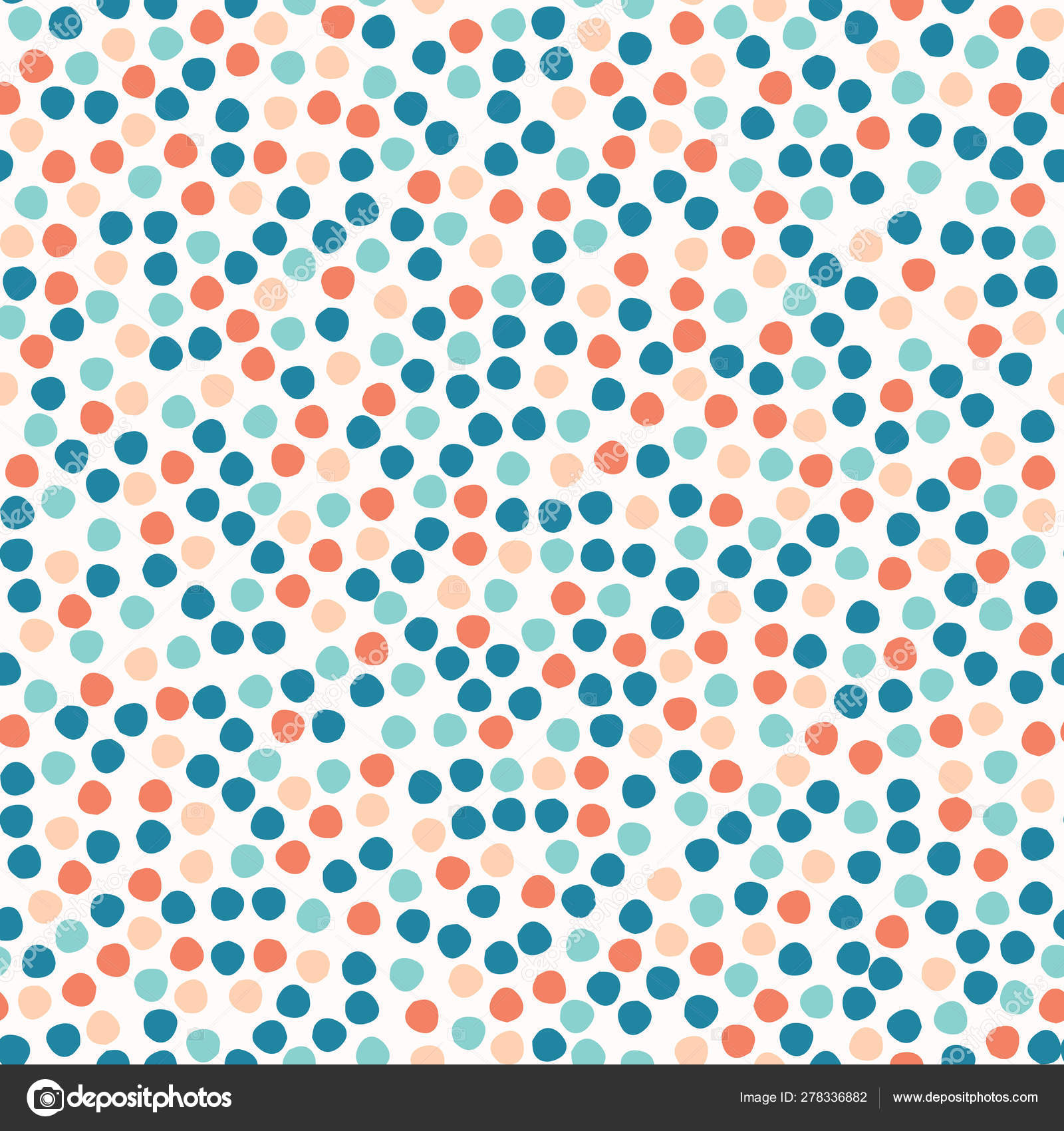 Turquoise Blue Polka Dot Circles Vector Pattern Seamless