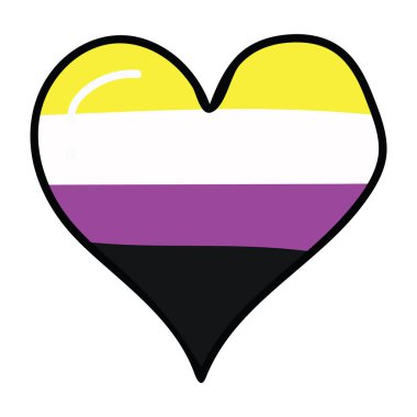 Sevimli olmayan ikili kalp karikatür vektör illüstrasyon motifi seti. Gurur blog için Lgbtq çeşitlilik aşk unsurları. Yaz web düğmeleri için trans grafik.