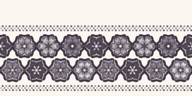 El çizilmiş soyut Noel çiçek sınır deseni. Stilize poinsettia çiçek afiş. Siyah Beyaz arka plan. Kış tatili kurdele kenarı döşeme. Şenlikli xmas tatil çiçek hediye şal washi bant. 