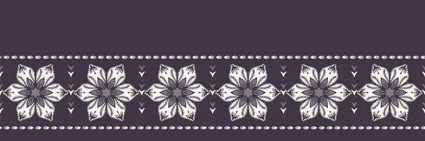 Mão desenhado abstrato padrão de borda flor de Natal. Banner floral poinsettia estilizado. Fundo branco preto. Fita de férias de inverno borda guarnição. Natal festivo feriados floral presente envoltório washi fita . — Vetor de Stock