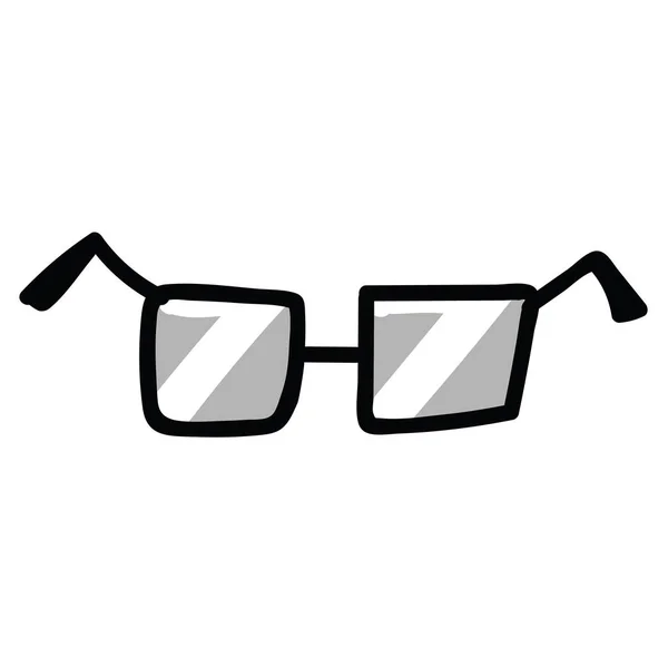 Cute Simple Glasses Cartoon Vector Illustration Motif Set Hand Drawn — Stock Vector