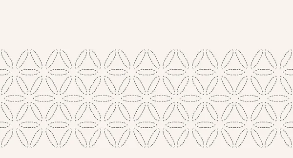 Ручной Рисунок Цветочная Мозаика Формы Границы Повторяю Гео Цветочный Фон — стоковый вектор