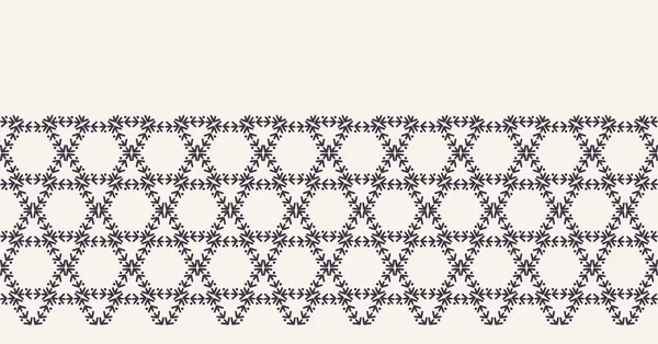 Abstrakt Linje Konst Honeycomb Hexagonal Hexagon Running Stitch Broderi Sömlös — Stock vektor