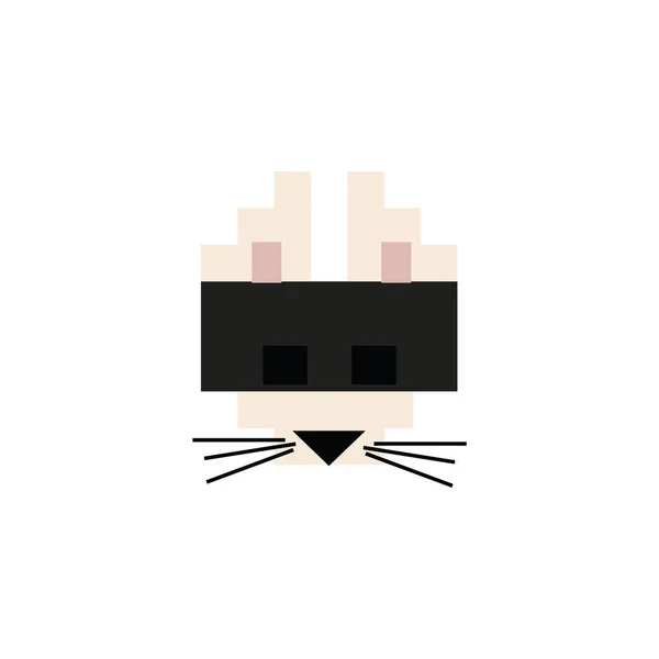 Mignon Bits Illustration Vectorielle Chat Noir Pixel Feline Clipart Pour — Image vectorielle