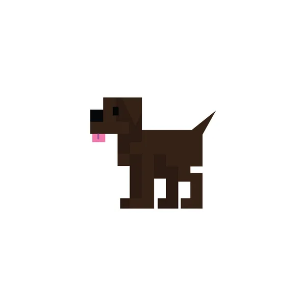 Cute 8Bit Pet Spaniel Cão Vetor Ilustração Beagle Pet Cachorrinho —  Vetores de Stock