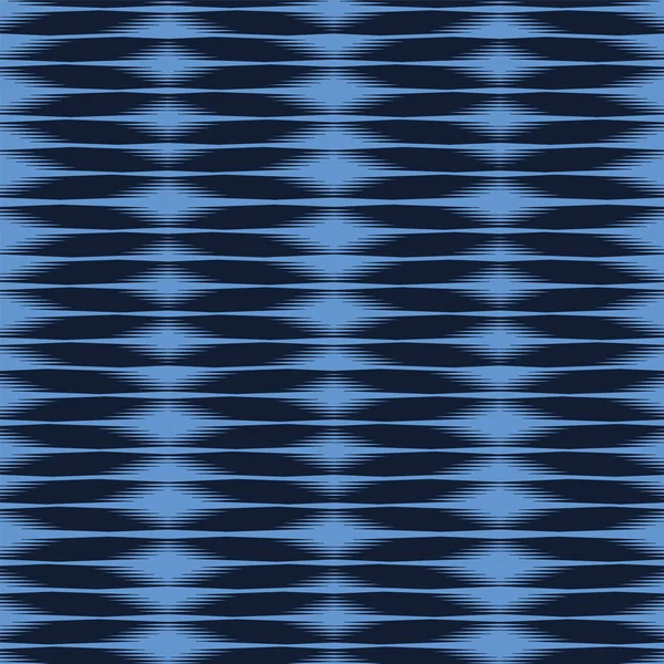 Indigo azul geométrico dibujado a mano lazo patrón shibori tinte. Repetir el fondo de gradiente abstracto. Geo monocromático ornamental. Textil de diseño de superficie de moda. Todo sobre papel pintado impreso. Vector sin costura — Archivo Imágenes Vectoriales