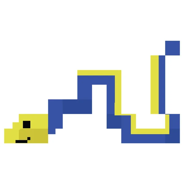 Linda ilustración de anguila de cinta de 8 bits. Vector marino. Pixel acuario animales clipart . — Archivo Imágenes Vectoriales