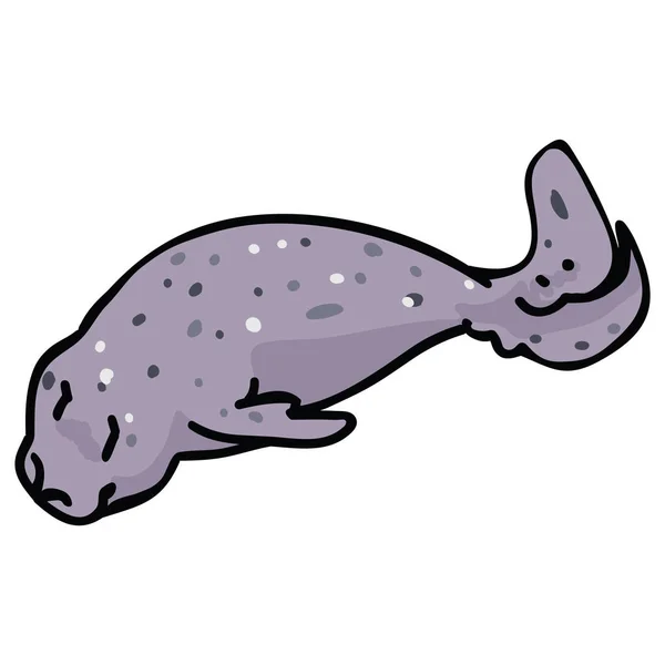 Cute Swimming Sea Lion Vector Ocean Mammal Clipart — Stock Vector