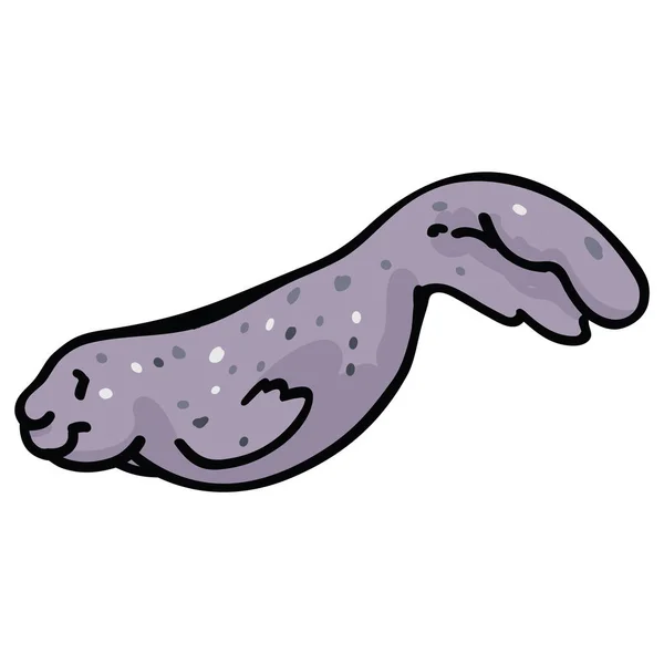 Swimming light grey seal. Nautical mammal clipart. — Stock Vector