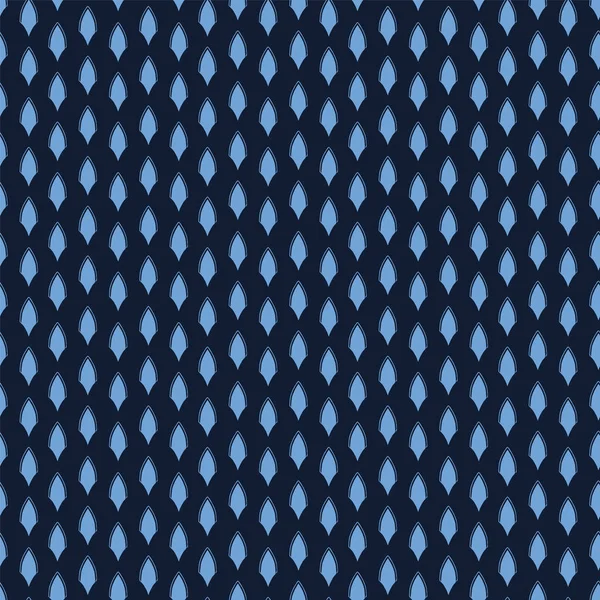 Modèle de forme géométrique bleu indigo. Répétition dessinée à la main minuscule fond rayures de diamant. Monochrome surface design textile swatch. Papier peint moderne, arlequin partout imprimer Géo vectoriel sans couture — Image vectorielle