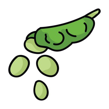 Sevimli edamame fasulye bakla. Japon çerez clipart. 
