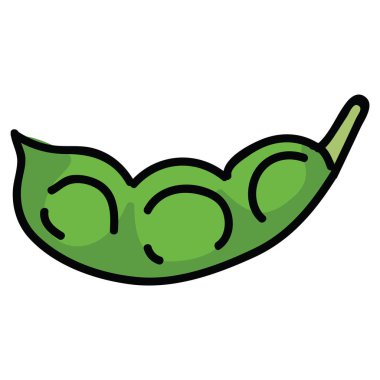 Sevimli edamame pod illüstrasyon. El Çizilmiş soya fasulyesi snack clipart. 